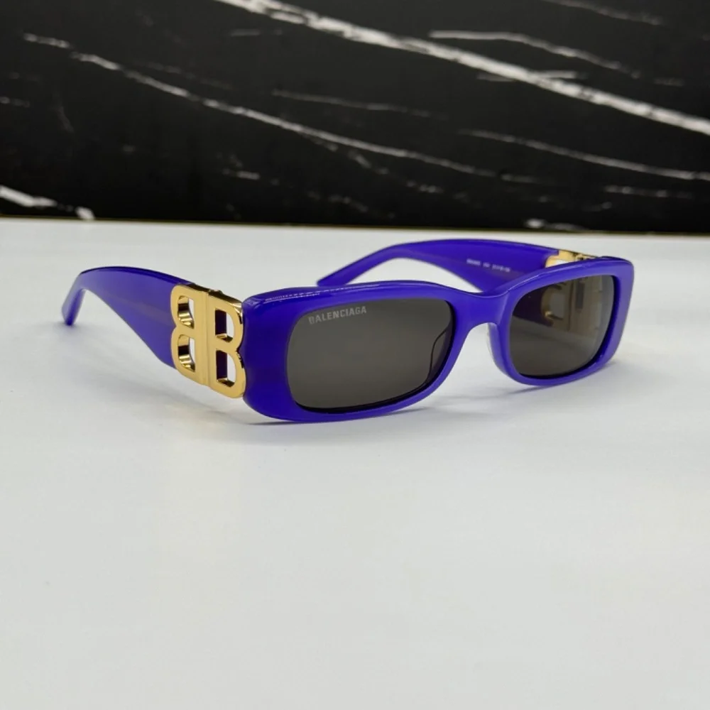 NEW BB0096S 004 BALENCIAGA PURPLE GREY SQUARE UNISEX BALENCIAGA SUNGLASSES